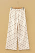 Southern Belle Bow Print Corduroy Drawstring Elastic Pants