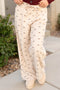 Southern Belle Bow Print Corduroy Drawstring Elastic Pants
