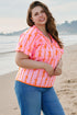 Southern Belle Bow Print Shirred Puff Sleeve Blouse