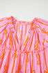 Southern Belle Bow Print Shirred Puff Sleeve Blouse