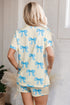 Southern Belle Bow Print Short Sleeve Shorts Pajama Set