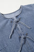 Southern Belle Bowknot Bubble Sleeve Denim Mini Dress