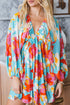 Southern Belle Bracelet Sleeve Empire Waist Mini Floral Dress