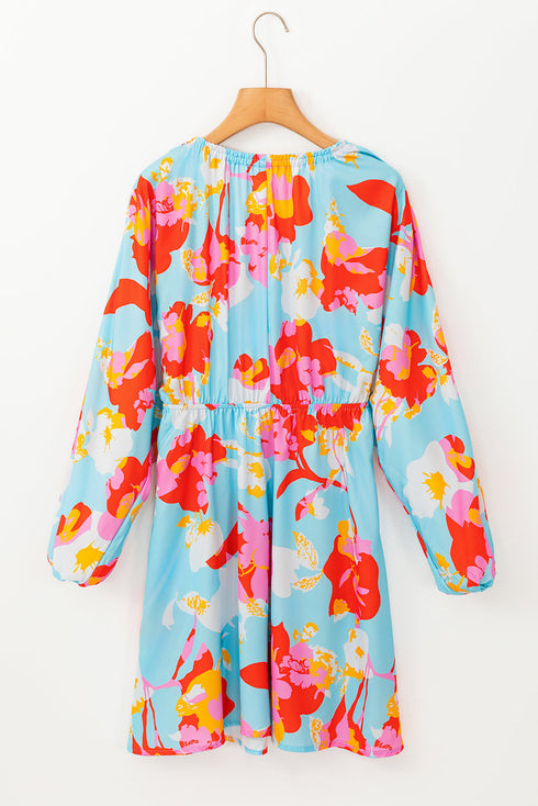 Southern Belle Bracelet Sleeve Empire Waist Mini Floral Dress