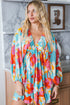 Southern Belle Bracelet Sleeve Empire Waist Mini Floral Dress