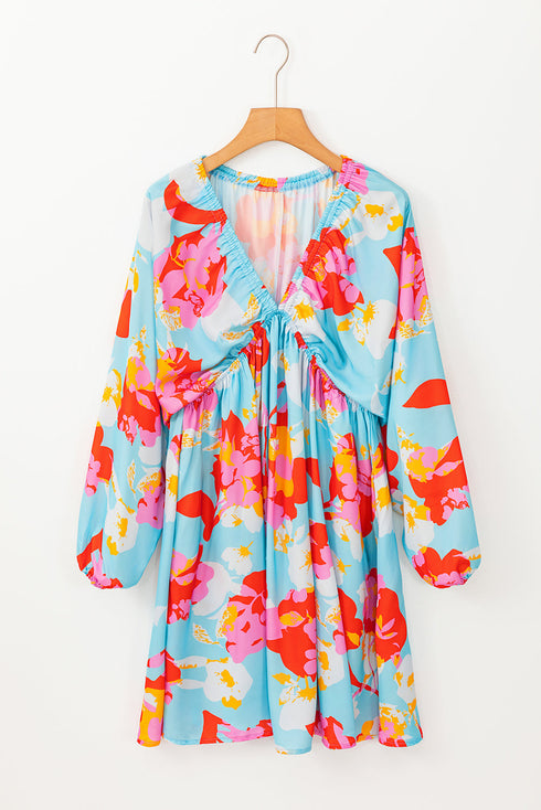 Southern Belle Bracelet Sleeve Empire Waist Mini Floral Dress