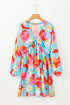 Southern Belle Bracelet Sleeve Empire Waist Mini Floral Dress