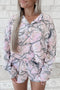 Southern Belle Camouflage Print Henley Short Set