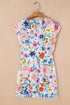 Southern Belle Cap Sleeve Mini H Line Floral Dress