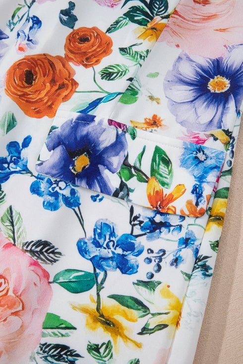 Southern Belle Cap Sleeve Mini H Line Floral Dress