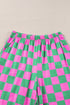 Southern Belle Checked Print High Waist Wide Leg Pants