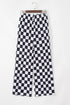 Southern Belle Checked Print High Waist Wide Leg Pants