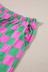 Southern Belle Checked Print High Waist Wide Leg Pants