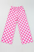 Southern Belle Checked Print High Waist Wide Leg Pants