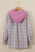 Southern Belle Checkered Plaid Loose Fit Hooded Shacket