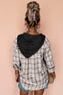 Southern Belle Checkered Plaid Loose Fit Hooded Shacket