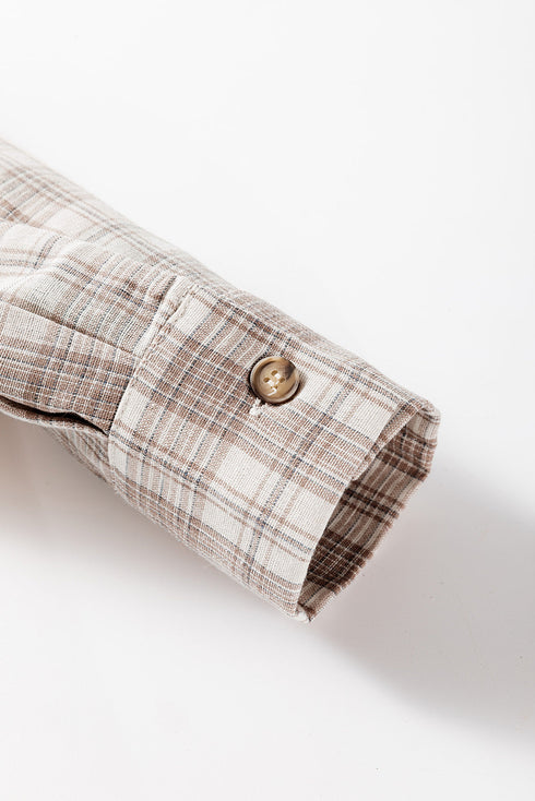Southern Belle Checkered Plaid Loose Fit Hooded Shacket