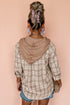 Southern Belle Checkered Plaid Loose Fit Hooded Shacket