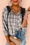 Southern Belle Checkered Plaid Loose Fit Hooded Shacket