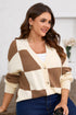 Southern Belle Checkered Print Ribbed Knit Cardigan