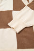 Southern Belle Checkered Print Ribbed Knit Cardigan