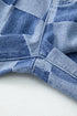 Southern Belle Checkered Print Wide Leg Denim Jeans