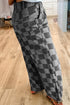 Southern Belle Checkered Print Wide Leg Denim Jeans