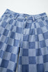 Southern Belle Checkered Print Wide Leg Denim Jeans