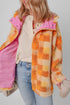 Southern Belle Checkered Sherpa Fleece Hooded Jacket