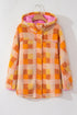 Southern Belle Checkered Sherpa Fleece Hooded Jacket