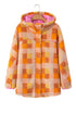 Southern Belle Checkered Sherpa Fleece Hooded Jacket