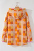 Southern Belle Checkered Sherpa Fleece Hooded Jacket