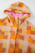 Southern Belle Checkered Sherpa Fleece Hooded Jacket