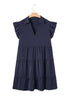 Southern Belle Collared Ruffle Sleeve Tiered Mini Dress