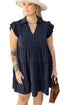 Southern Belle Collared Ruffle Sleeve Tiered Mini Dress