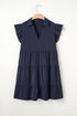 Southern Belle Collared Ruffle Sleeve Tiered Mini Dress