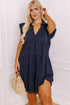 Southern Belle Collared Ruffle Sleeve Tiered Mini Dress