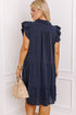 Southern Belle Collared Ruffle Sleeve Tiered Mini Dress