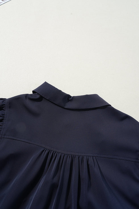Southern Belle Collared Ruffle Sleeve Tiered Mini Dress