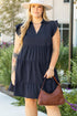 Southern Belle Collared Ruffle Sleeve Tiered Mini Dress