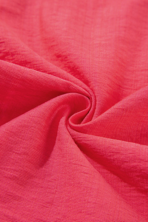 Southern Belle Colorful Trim V-Neck Puff Sleeve Blouse