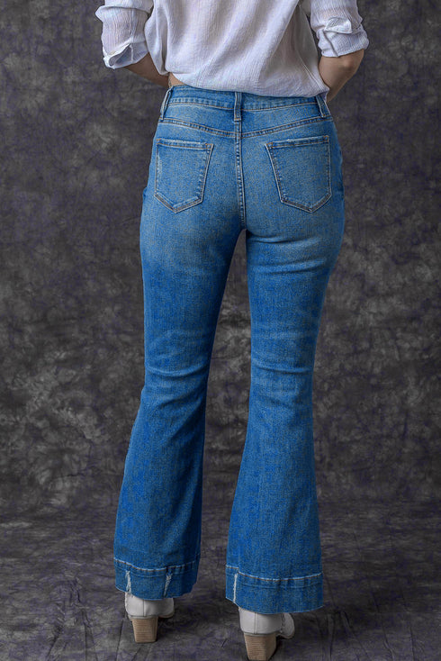 Southern Belle Distressed Flared Denim Jeans