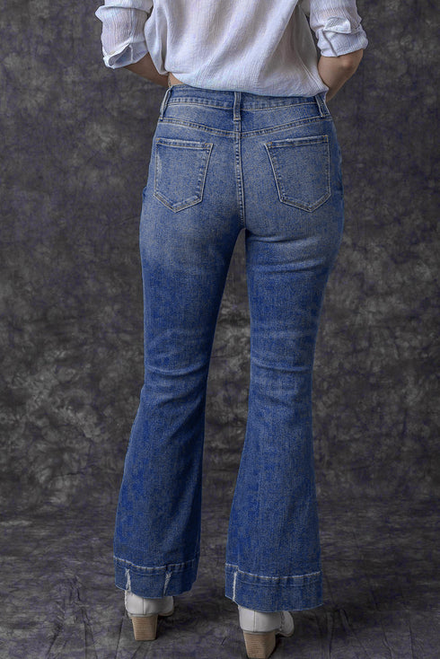 Southern Belle Distressed Flared Denim Jeans