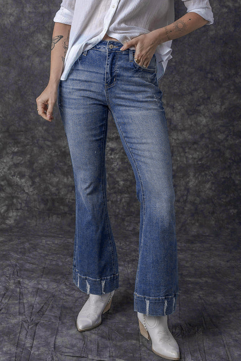 Southern Belle Distressed Flared Denim Jeans