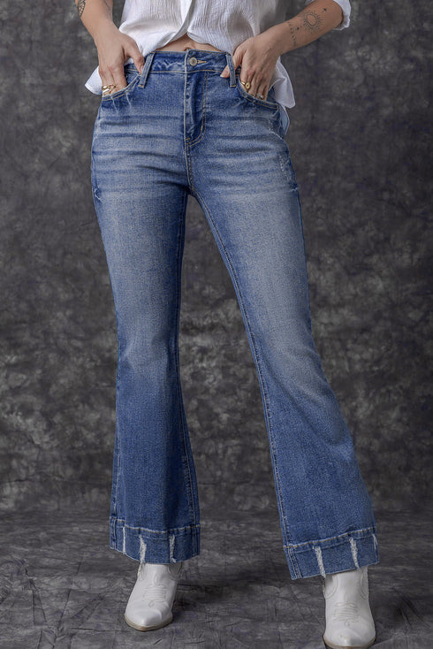 Southern Belle Distressed Flared Denim Jeans