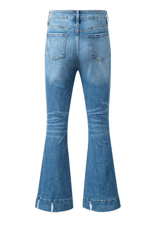 Southern Belle Distressed Flared Denim Jeans