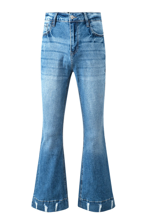 Southern Belle Distressed Flared Denim Jeans