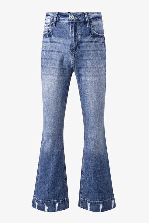 Southern Belle Distressed Flared Denim Jeans