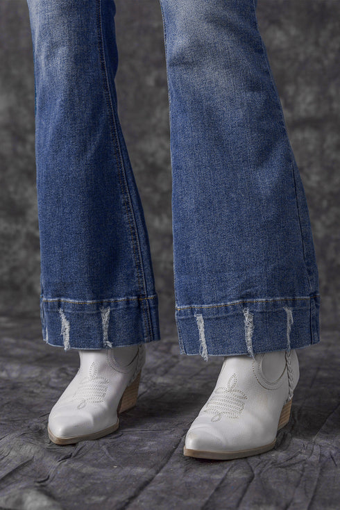 Southern Belle Distressed Flared Denim Jeans