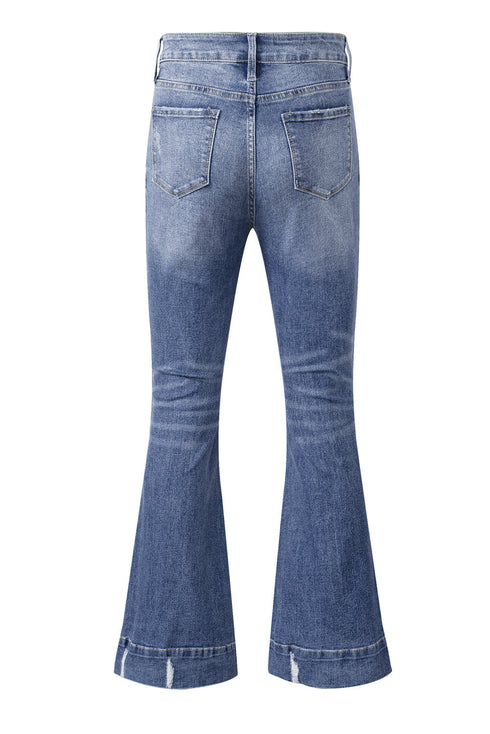 Southern Belle Distressed Flared Denim Jeans